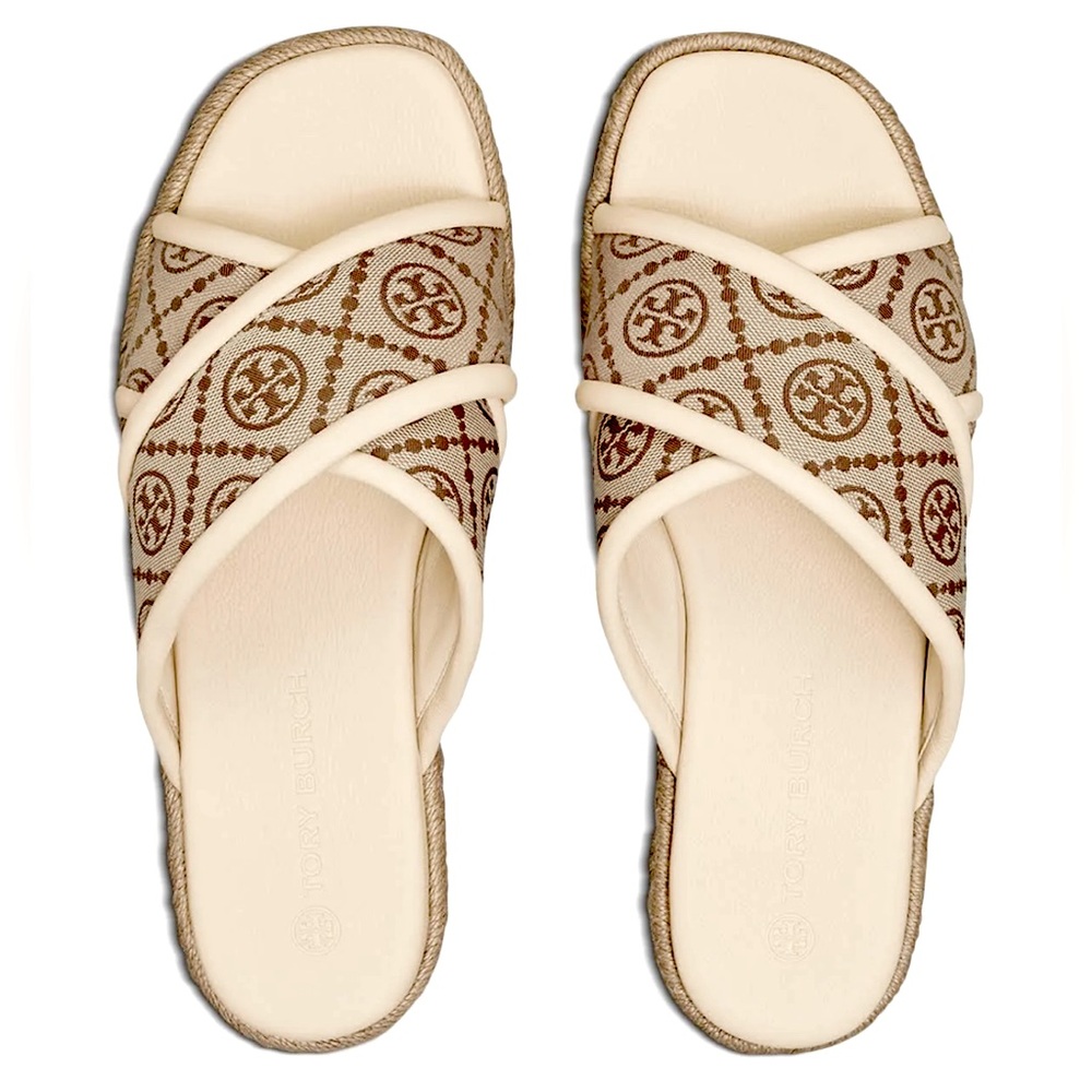 Tory Burch Women's T-monogram Jacquard Espadrille Slide